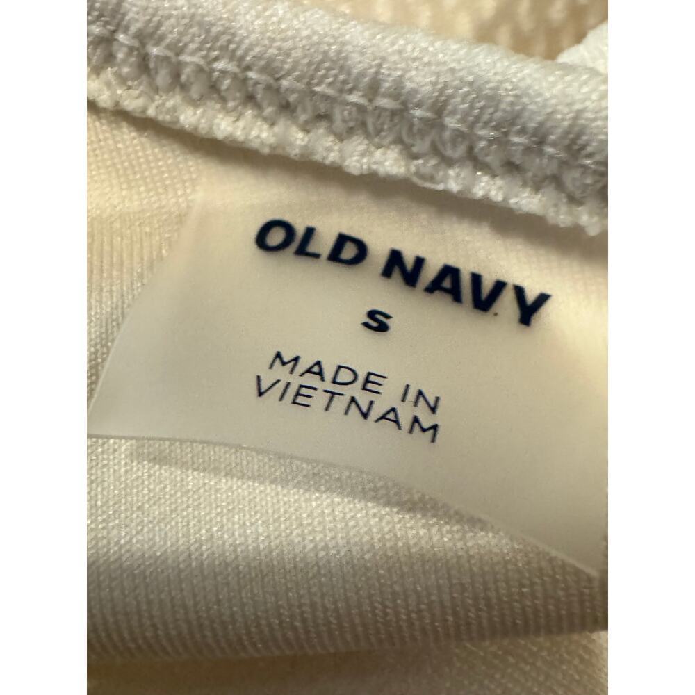 Old Navy One Shoulder Crop Top White Ribbed Stretch Sleeveless Womens Small - Picture 6 of 9